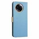 For Realme 11 5G Global / 11X Splicing Color Hollow Flower Pattern RFID Leather Phone Case(Baby Blue) - 3