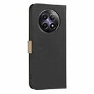 For Realme 12 5G Global Splicing Color Hollow Flower Pattern RFID Leather Phone Case(Black) - 3