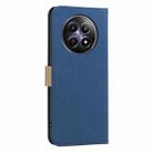 For Realme 12 5G Global Splicing Color Hollow Flower Pattern RFID Leather Phone Case(Dark Blue) - 3