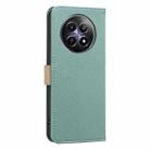 For Realme 12 5G Global Splicing Color Hollow Flower Pattern RFID Leather Phone Case(Green) - 3