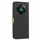 For Realme 12+ 5G Splicing Color Hollow Flower Pattern RFID Leather Phone Case(Black) - 3