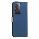 For Realme 12 Pro 5G / 12 Pro+ 5G Splicing Color Hollow Flower Pattern RFID Leather Phone Case(Dark Blue) - 3