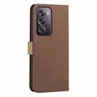 For Realme 12 Pro 5G / 12 Pro+ 5G Splicing Color Hollow Flower Pattern RFID Leather Phone Case(Brown) - 3