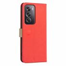 For Realme 12 Pro 5G / 12 Pro+ 5G Splicing Color Hollow Flower Pattern RFID Leather Phone Case(Red) - 3
