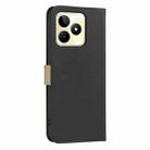 For Realme C53 Splicing Color Hollow Flower Pattern RFID Leather Phone Case(Black) - 3