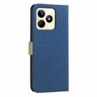 For Realme C53 Splicing Color Hollow Flower Pattern RFID Leather Phone Case(Dark Blue) - 3