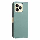 For Realme C53 Splicing Color Hollow Flower Pattern RFID Leather Phone Case(Green) - 3