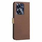 For Realme C55 Splicing Color Hollow Flower Pattern RFID Leather Phone Case(Brown) - 3