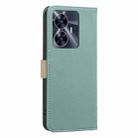 For Realme C55 Splicing Color Hollow Flower Pattern RFID Leather Phone Case(Green) - 3