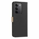 For Realme C75 4G Splicing Color Hollow Flower Pattern RFID Leather Phone Case(Black) - 3