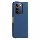 For Realme C75 4G Splicing Color Hollow Flower Pattern RFID Leather Phone Case(Dark Blue) - 3