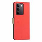 For Realme C75 4G Splicing Color Hollow Flower Pattern RFID Leather Phone Case(Red) - 3