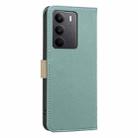 For Realme C75 4G Splicing Color Hollow Flower Pattern RFID Leather Phone Case(Green) - 3