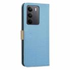 For Realme C75 4G Splicing Color Hollow Flower Pattern RFID Leather Phone Case(Baby Blue) - 3