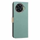 For Tecno Spark 20 Pro+ Splicing Color Hollow Flower Pattern RFID Leather Phone Case(Green) - 3