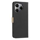 For Tecno Spark 20 Pro Splicing Color Hollow Flower Pattern RFID Leather Phone Case(Black) - 3