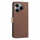 For Tecno Spark 20 Pro Splicing Color Hollow Flower Pattern RFID Leather Phone Case(Brown) - 3