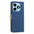 For Tecno Spark 20 Splicing Color Hollow Flower Pattern RFID Leather Phone Case(Dark Blue) - 3