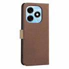 For Tecno Spark 20 Splicing Color Hollow Flower Pattern RFID Leather Phone Case(Brown) - 3