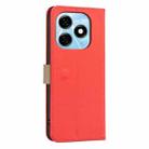 For Tecno Spark 20 Splicing Color Hollow Flower Pattern RFID Leather Phone Case(Red) - 3