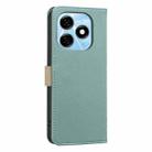 For Tecno Spark 20 Splicing Color Hollow Flower Pattern RFID Leather Phone Case(Green) - 3