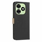 For Tecno Spark GO 2024 / 20C / Pop 8 Splicing Color Hollow Flower Pattern RFID Leather Phone Case(Black) - 3