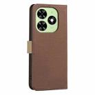 For Tecno Spark GO 2024 / 20C / Pop 8 Splicing Color Hollow Flower Pattern RFID Leather Phone Case(Brown) - 3