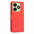 For Tecno Spark GO 2024 / 20C / Pop 8 Splicing Color Hollow Flower Pattern RFID Leather Phone Case(Red) - 3