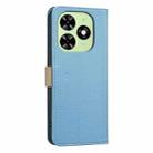 For Tecno Spark GO 2024 / 20C / Pop 8 Splicing Color Hollow Flower Pattern RFID Leather Phone Case(Baby Blue) - 3