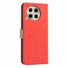 For Tecno Camon 30 4G / 30 5G Splicing Color Hollow Flower Pattern RFID Leather Phone Case(Red) - 3