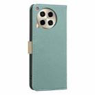 For Tecno Camon 30 4G / 30 5G Splicing Color Hollow Flower Pattern RFID Leather Phone Case(Green) - 3