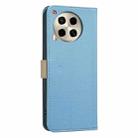 For Tecno Camon 30 4G / 30 5G Splicing Color Hollow Flower Pattern RFID Leather Phone Case(Baby Blue) - 3