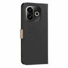 For Tecno Pop 9 5G / Spark 30C 5G Splicing Color Hollow Flower Pattern RFID Leather Phone Case(Black) - 3