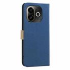 For Tecno Pop 9 5G / Spark 30C 5G Splicing Color Hollow Flower Pattern RFID Leather Phone Case(Dark Blue) - 3