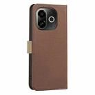 For Tecno Pop 9 5G / Spark 30C 5G Splicing Color Hollow Flower Pattern RFID Leather Phone Case(Brown) - 3