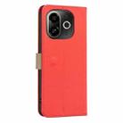 For Tecno Pop 9 5G / Spark 30C 5G Splicing Color Hollow Flower Pattern RFID Leather Phone Case(Red) - 3