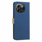 For Tecno Pova 6 Neo 5G / Spark 30 5G Splicing Color Hollow Flower Pattern RFID Leather Phone Case(Dark Blue) - 3