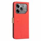 For Tecno Pova 6 / Pova 6 Pro 5G Splicing Color Hollow Flower Pattern RFID Leather Phone Case(Red) - 3