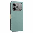 For Tecno Pova 6 / Pova 6 Pro 5G Splicing Color Hollow Flower Pattern RFID Leather Phone Case(Green) - 3
