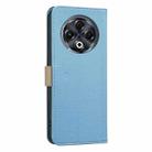 For Tecno Spark 30 4G Splicing Color Hollow Flower Pattern RFID Leather Phone Case(Baby Blue) - 3
