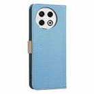 For Tecno Spark 30 Pro 4G Splicing Color Hollow Flower Pattern RFID Leather Phone Case(Baby Blue) - 3