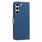For Tecno Camon 40 Pro 4G Splicing Color Hollow Flower Pattern RFID Leather Phone Case(Dark Blue) - 3