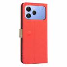 For Tecno Spark 40 4G Splicing Color Hollow Flower Pattern RFID Leather Phone Case(Red) - 3