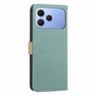 For Tecno Spark 40 4G Splicing Color Hollow Flower Pattern RFID Leather Phone Case(Green) - 3
