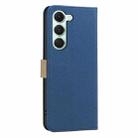 For Tecno Spark 40 Pro 4G Splicing Color Hollow Flower Pattern RFID Leather Phone Case(Dark Blue) - 3