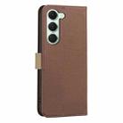 For Tecno Spark 40 Pro 4G Splicing Color Hollow Flower Pattern RFID Leather Phone Case(Brown) - 3