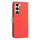 For Tecno Spark 40 Pro 4G Splicing Color Hollow Flower Pattern RFID Leather Phone Case(Red) - 3