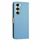 For Tecno Spark 40 Pro 4G Splicing Color Hollow Flower Pattern RFID Leather Phone Case(Baby Blue) - 3