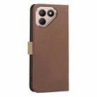 For Tecno Pova 7 Ultra 5G Splicing Color Hollow Flower Pattern RFID Leather Phone Case(Brown) - 3