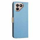 For Tecno Pova 7 Ultra 5G Splicing Color Hollow Flower Pattern RFID Leather Phone Case(Baby Blue) - 3